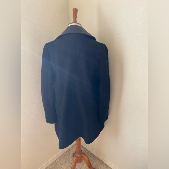 Club Monaco Women’s Wool & Leather Blend Moto Jacket Black Size Medium - Picture 3 of 7